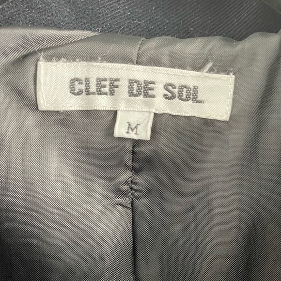 Clef de Sol classic black canvas chore jacket pea coat rare Japanese brand | M - Picture 3 of 12